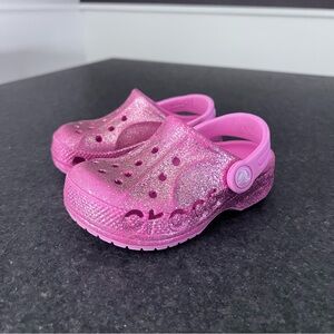 Crocs Kids' Classic Glitter Clog - Pink Size 8 Toddler